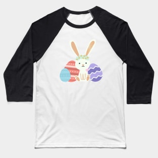 Happy Easter-Bunny and Eggs Baseball T-Shirt